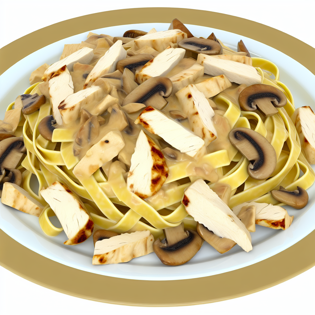 Creamy Chicken and Mushroom FettuccineBy FreeTastyRecipes.com