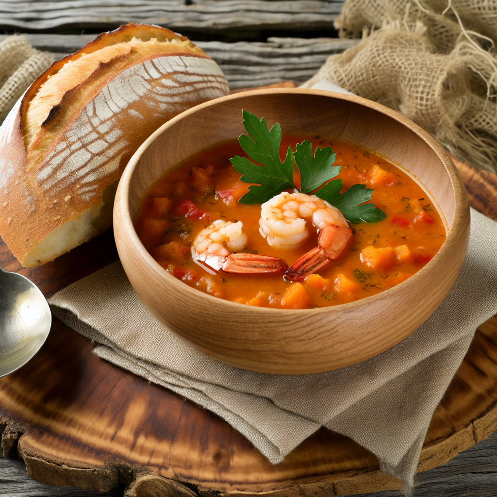 Spicy Cajun Shrimp and Sweet Potato SoupBy FreeTastyRecipes.com